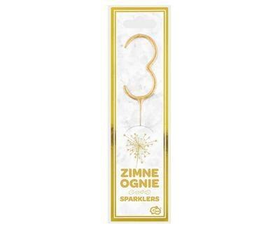 Zimne ognie złota cyfra 3, 17cm Godan Zimne ognie złota cyfra 3, 17cm Godan