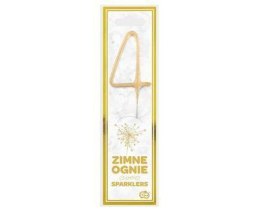 Zimne ognie złota cyfra 4, 17cm Godan