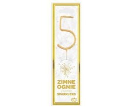 Zimne ognie złota cyfra 5, 17cm Godan