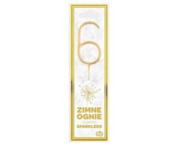 Zimne ognie złota cyfra 6, 17cm Godan