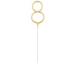 Zimne ognie złota cyfra 8, 17cm Godan