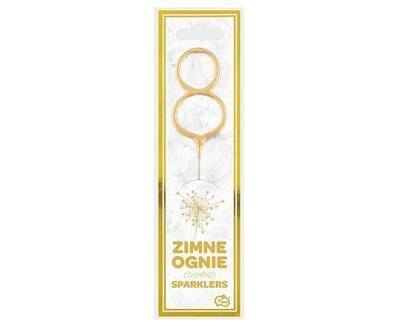 Zimne ognie złota cyfra 8, 17cm Godan Zimne ognie złota cyfra 8, 17cm Godan