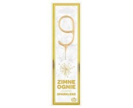 Zimne ognie złota cyfra 9, 17cm Godan