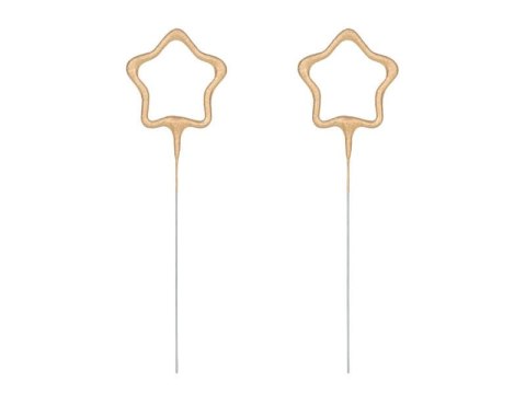 Zimne ognie złote gwiazdki, 16,5 cm, 2 sztuki Partydeco Zimne ognie złote gwiazdki, 16,5 cm, 2 sztuki Partydeco