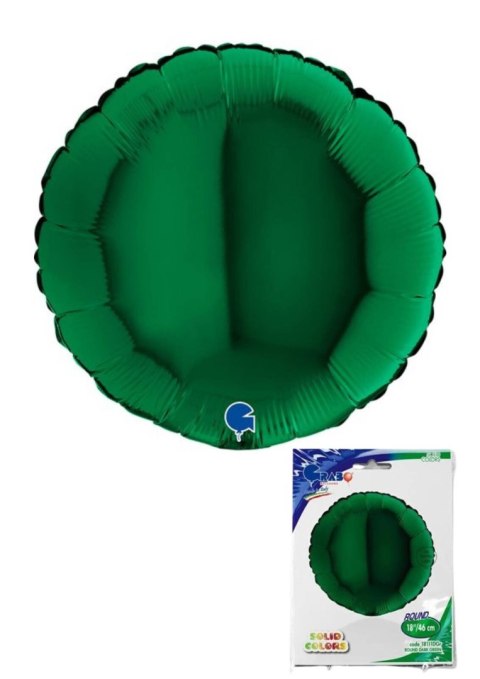 Balon Foliowy - Okrągły ciemny zielony 46 cm, Grabo, pakowany Grabo Balon Foliowy - Okrągły ciemny zielony 46 cm, Grabo, pakowany Grabo