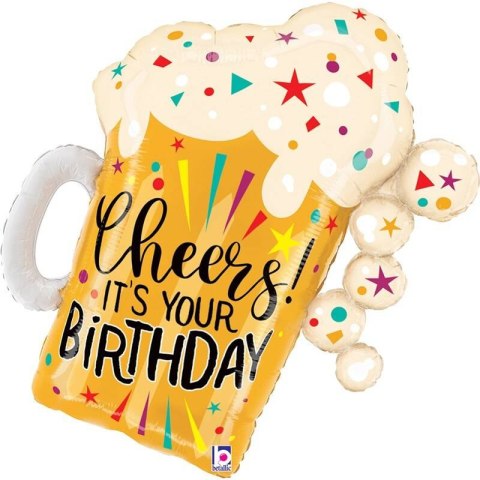 Balon Foliowy urodzinowy Kufel, Cheers It's Your Birthday, 68 cm Grabo Balon Foliowy urodzinowy Kufel, Cheers It's Your Birthday, 68 cm Grabo