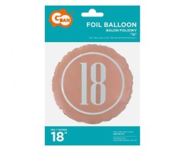Balon foliowy 18, różowe złoto, 46 cm Godan