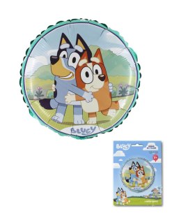 Balon foliowy Bluey Blue okrągły niebieski 46 cm - pakowany Grabo