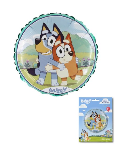 Balon foliowy Bluey Blue okrągły niebieski 46 cm - pakowany Grabo Balon foliowy Bluey Blue okrągły niebieski 46 cm - pakowany Grabo