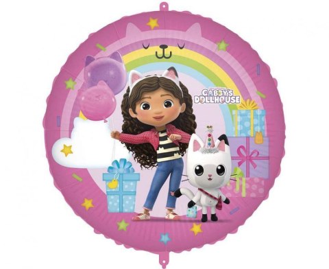 Balon foliowy, Koci Domek Gabi, Gabby's Dollhouse z obciążnikiem, 46 cm Procos Balon foliowy, Koci Domek Gabi, Gabby's Dollhouse z obciążnikiem, 46 cm Procos