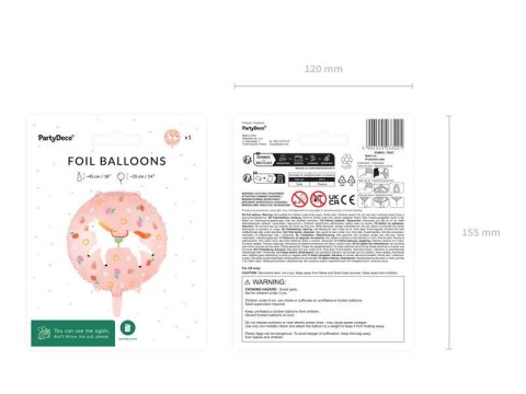 Balon foliowy Koń, 45 cm Partydeco Balon foliowy Koń, 45 cm Partydeco