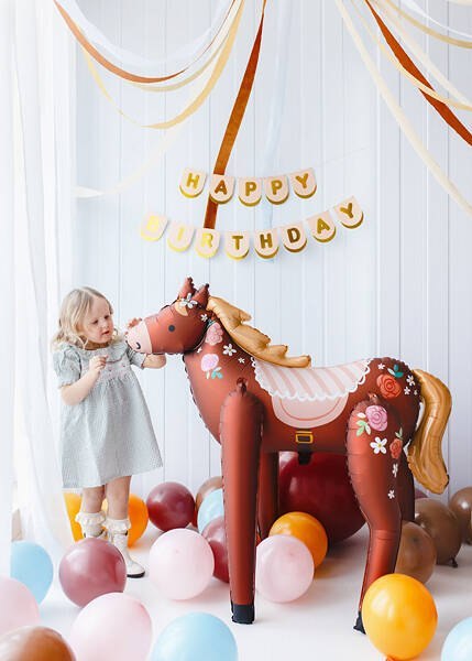 Balon foliowy Koń stojący dekoracja, 126 cm Partydeco Balon foliowy Koń stojący dekoracja, 126 cm Partydeco