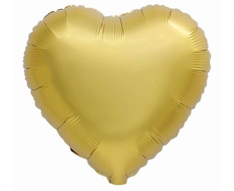 Balon foliowy Serce, matowe, antyczne złoto, 46cm Godan Balon foliowy Serce, matowe, antyczne złoto, 46cm Godan