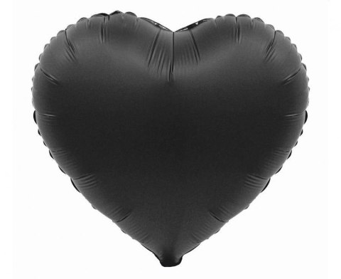 Balon foliowy Serce, matowe czarne, 46cm Godan Balon foliowy Serce, matowe czarne, 46cm Godan