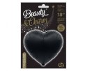 Balon foliowy Serce, matowe czarne, 46cm Godan