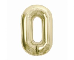 Balon foliowy, cyfra 0, złota, szampańska, 85 cm Godan