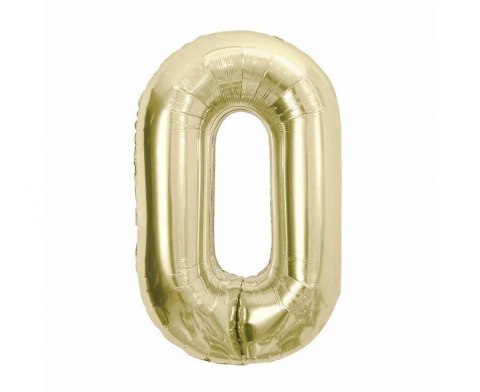 Balon foliowy, cyfra 0, złota, szampańska, 85 cm Godan Balon foliowy, cyfra 0, złota, szampańska, 85 cm Godan