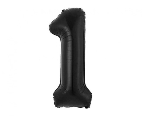 Balon foliowy, cyfra 1, czarne matowe, 85 cm Godan