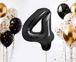 Balon foliowy, cyfra 4, czarne matowe, 85 cm Godan