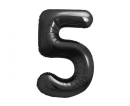 Balon foliowy, cyfra 5, czarne matowe, 85 cm Godan