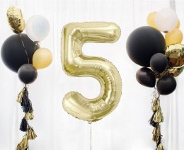 Balon foliowy, cyfra 5, złota, szampańska, 85 cm Godan