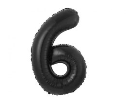 Balon foliowy, cyfra 6, czarne matowe, 85 cm Godan
