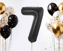 Balon foliowy, cyfra 7, czarne matowe, 85 cm Godan