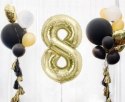 Balon foliowy, cyfra 8, złota, szampańska, 85 cm Godan