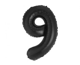 Balon foliowy, cyfra 9, czarne matowe, 85 cm Godan