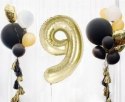 Balon foliowy, cyfra 9, złota, szampańska, 85 cm Godan