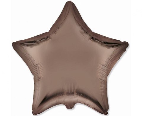 Balon foliowy gwiazdka, satynowa, brązowa, 45cm, Flexmetal Flexmetal Balon foliowy gwiazdka, satynowa, brązowa, 45cm, Flexmetal Flexmetal