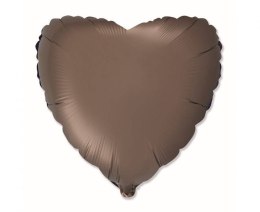 Balon foliowy serce, satynowy, brązowy, 45cm, Flexmetal Flexmetal