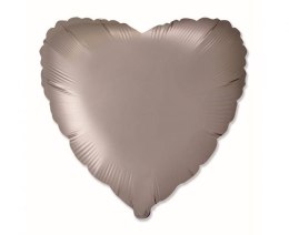 Balon foliowy serce, satynowy, szary, 45cm, Flexmetal Flexmetal