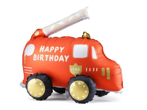 Balon foliowy, stojący, Straż, Wóz strażacki, 67x53 cm Partydeco Balon foliowy, stojący, Straż, Wóz strażacki, 67x53 cm Partydeco