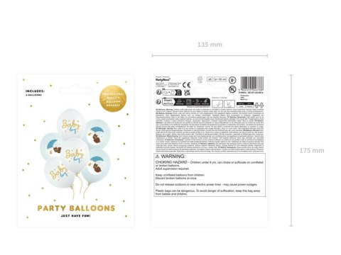 Balony 30 cm, Baby boy, 6szt. Partydeco Balony 30 cm, Baby boy, 6szt. Partydeco