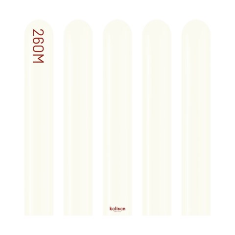 Balony do modelowania 260M, Retro White, 115cm, 100 szt. Kalisan Balony do modelowania 260M, Retro White, 115cm, 100 szt. Kalisan