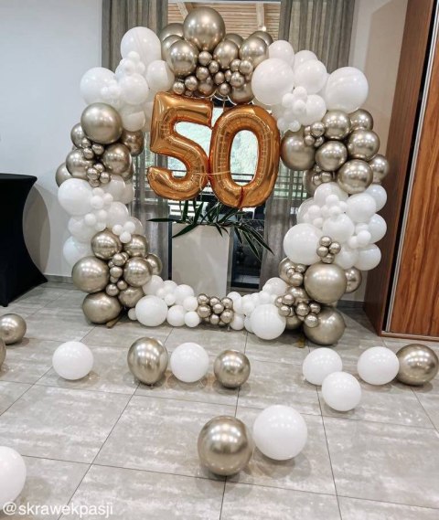 Balony lateksowe, Złote, Szampańskie, Shiny, Chrome, 33 cm, 50 szt. Gemar Balony lateksowe, Złote, Szampańskie, Shiny, Chrome, 33 cm, 50 szt. Gemar