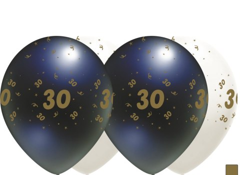 Balony urodzinowe białe, "30", 30cm, 10 szt. Flowballoons Balony urodzinowe białe, "30", 30cm, 10 szt. Flowballoons