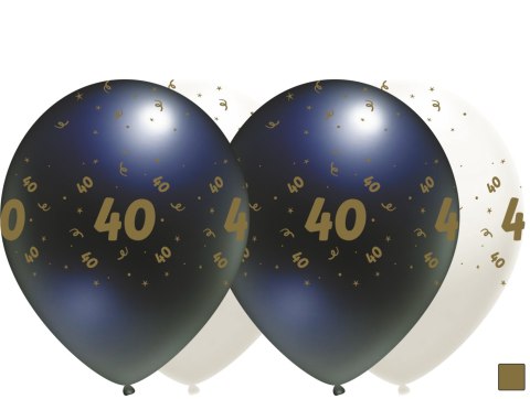 Balony urodzinowe czarne, "40", 30cm, 50 szt. Flowballoons Balony urodzinowe czarne, "40", 30cm, 50 szt. Flowballoons