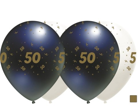 Balony urodzinowe czarne, "50", 30cm, 10 szt. Flowballoons Balony urodzinowe czarne, "50", 30cm, 10 szt. Flowballoons