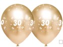 Balony urodzinowe złote "30", 30cm, 10 szt. Flowballoons