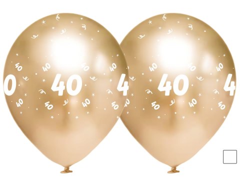 Balony urodzinowe złote "40", 30cm, 50 szt. Flowballoons Balony urodzinowe złote "40", 30cm, 50 szt. Flowballoons