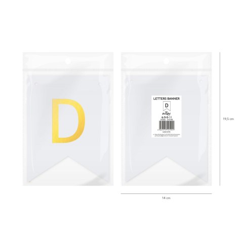 Baner DIY 16x12 cm - literka D Flowballoons Baner DIY 16x12 cm - literka D Flowballoons