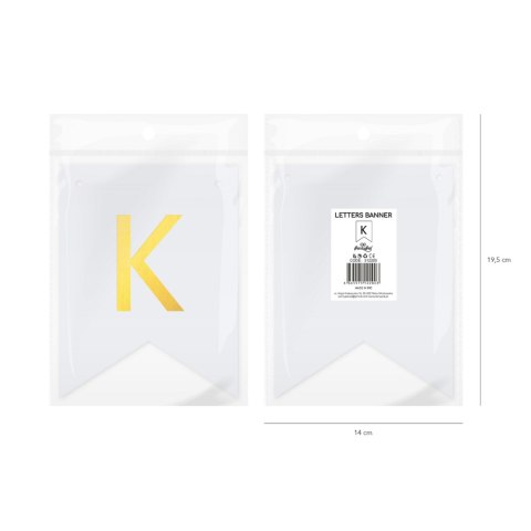 Baner DIY 16x12 cm - literka K Flowballoons Baner DIY 16x12 cm - literka K Flowballoons