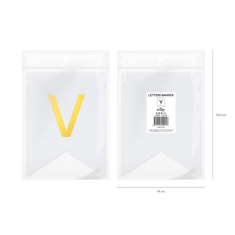 Baner DIY 16x12 cm - literka V Flowballoons Baner DIY 16x12 cm - literka V Flowballoons
