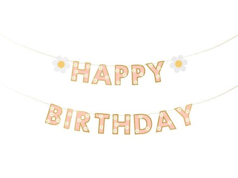 Baner Happy Birthday, 200x14.5 cm Partydeco Baner Happy Birthday, 200x14.5 cm Partydeco