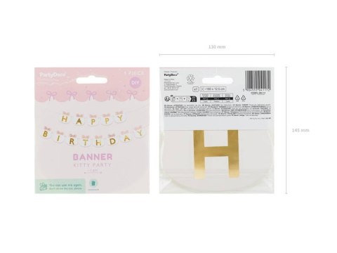 Baner Happy Birthday Kotki, 2.8 m Partydeco Baner Happy Birthday Kotki, 2.8 m Partydeco