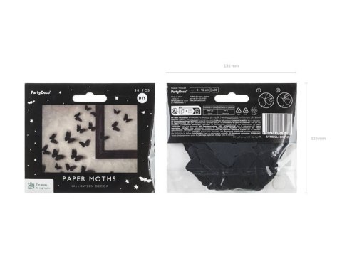 Czarne motylki dekoracyjne, 6-12cm, 30szt. Partydeco Czarne motylki dekoracyjne, 6-12cm, 30szt. Partydeco