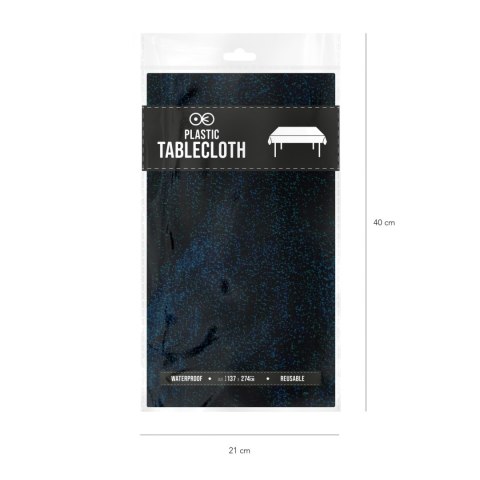Obrus holograficzny dwustronny czarny/srebrny 137x274cm PartyPal Obrus holograficzny dwustronny czarny/srebrny 137x274cm PartyPal
