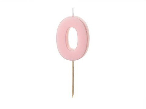 Świeczka urodzinowa Cyferka 0, różowa, 5,5cm Partydeco Świeczka urodzinowa Cyferka 0, różowa, 5,5cm Partydeco
